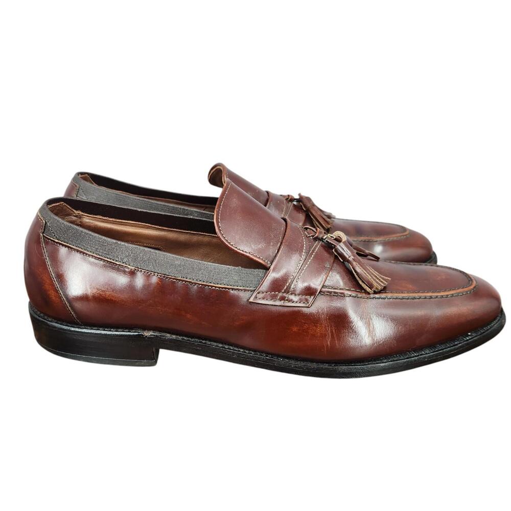 Allen Edmonds Biscayne Loafers Mens 11 AAA Brown‎ Leather Tassel Dress Shoes